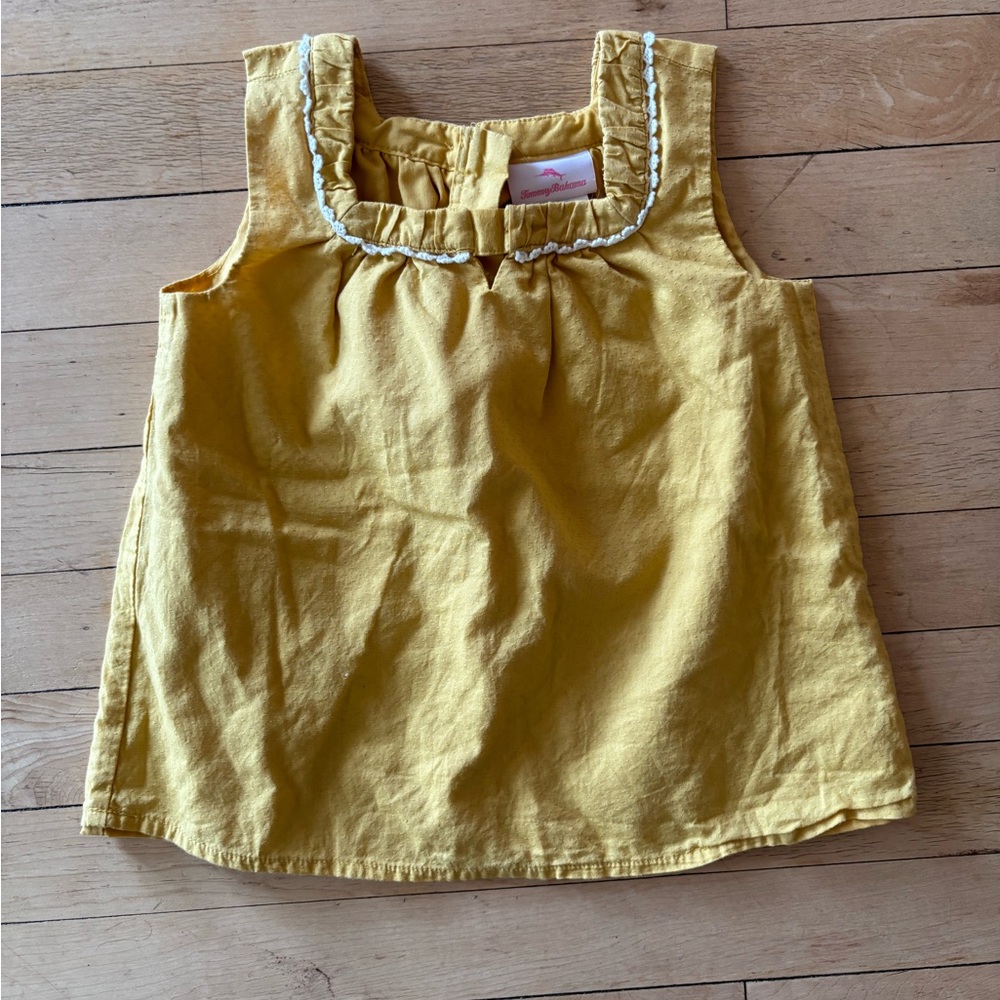 Tommy Bahama Mustard Sleeveless Top with Ruffle Detail (D5526)
